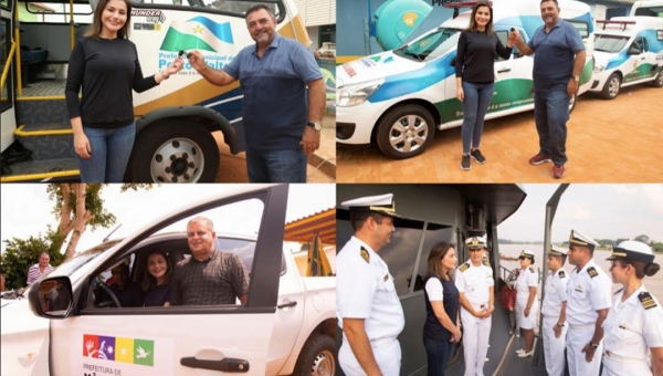 Jessica Sales realiza entrega de ambulâncias, micro-ônibus e caminhonetes no Vale do Juruá