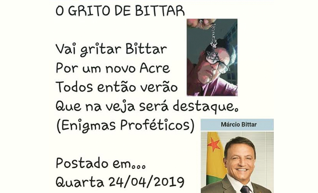 Vidente paulista prevê forte influência de Bittar no Planalto Central como uma voz do Acre 