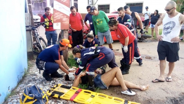 Colisão leva a óbito motociclista e deixa adolescente ferida no conjunto Tucumã 