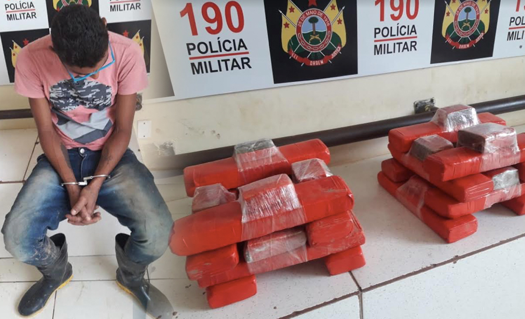 Policiais do 5º Batalhão prendem traficante com 15 quilos de maconha e material para embalar drogas 