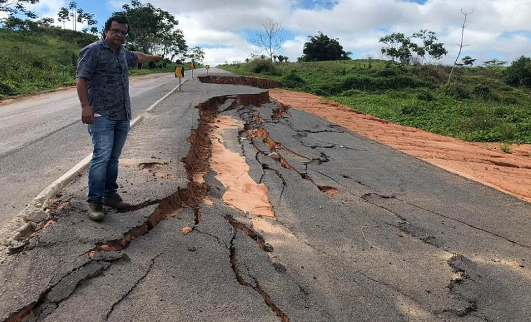 Luiz Gonzaga denuncia péssimas condições da BR-364 entre Sena e Feijó