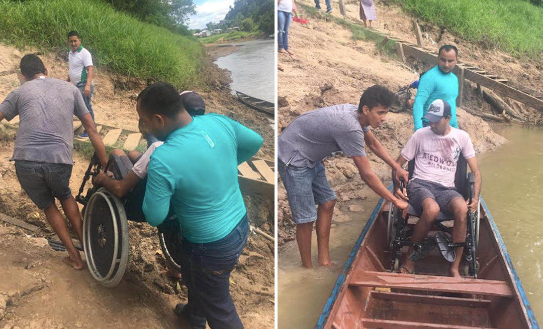 Moradores de Marechal Thaumaturgo relatam descaso com rampa de acesso que liga ao aeroporto