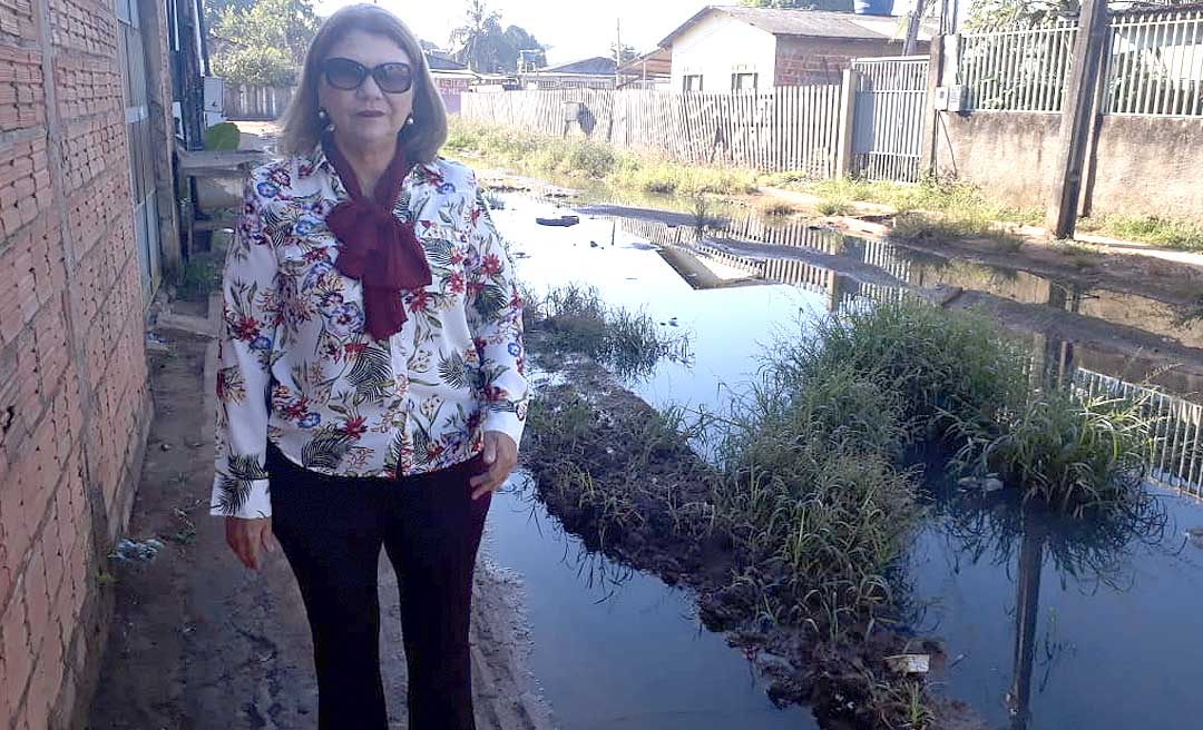 Vereadora Lene Petecão denuncia descaso na Travessa Pinho, no bairro Santa Inês