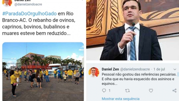 Daniel Zen chama seguidores de Bolsonaro de rebanho de ovinos, caprinos e bovinos e ironiza ato pró-governo: 'parada do orgulho gado'