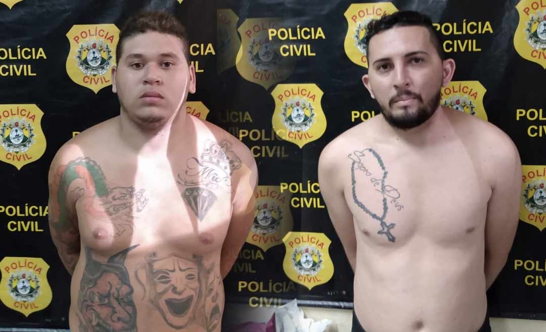 Dupla é presa acusada de roubar veículos em Rio Branco, além de associação para o tráfico de drogas