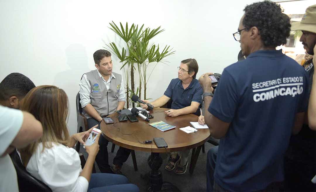 Em entrevista coletiva, Gladson Cameli afirma que avião licitado será pras emergências do Estado