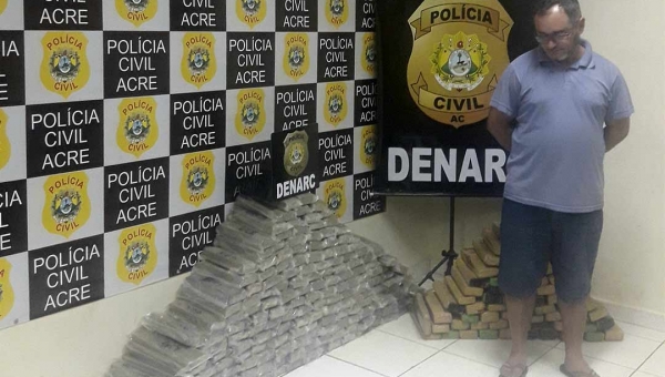 Policia Civil do Acre prende homem e apreende 173 quilos de maconha na Tucandeira