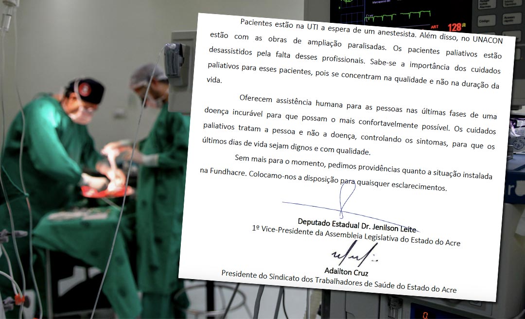 Retirada de médicos anestesistas da Fundhacre impõe morte dolorosa a pacientes com câncer em estágio terminal, diz relatório