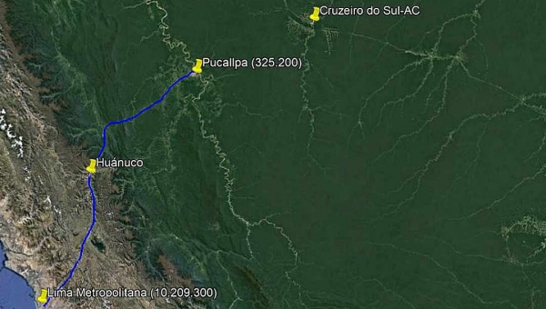 Rota Pucallpa/Cruzeiro do Sul se consolida como uma das principais entradas de armas e cocaína no Brasil