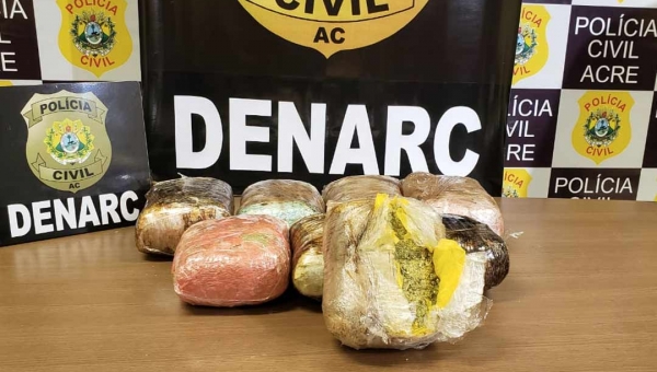 Agentes da Denarc apreende mais de 8kg de maconha geneticamente modificada