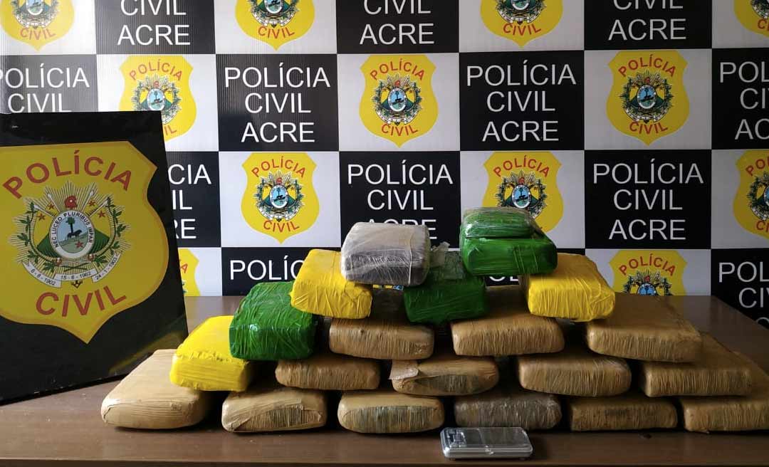 No interior do Acre, traficante é flagrado com carregamento de 20kg de maconha