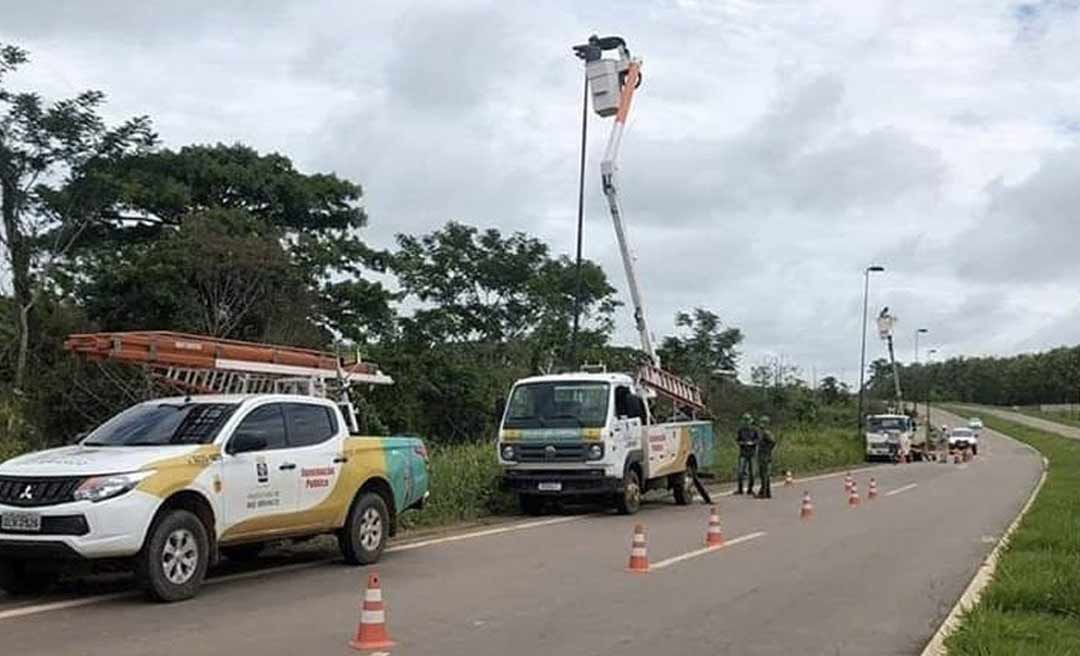 Estrada do Aeroporto: nova iluminação será inaugurada na próxima semana