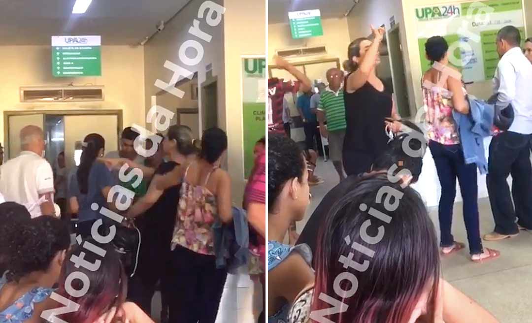 Mulher protesta aos gritos contra a falta de médico na recepção da Upa da Sobral; veja o vídeo