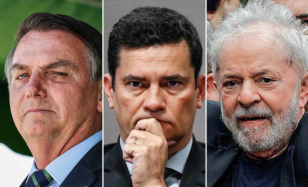 Bolsonaro empata com Lula no 1° turno; Moro supera com folga o petista