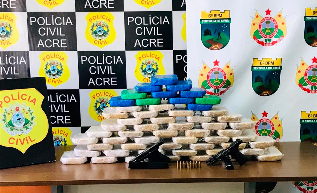 Polícias do Juruá apreendem mais de R$ 400 mil em drogas, armas e veículos; Seis traficantes presos