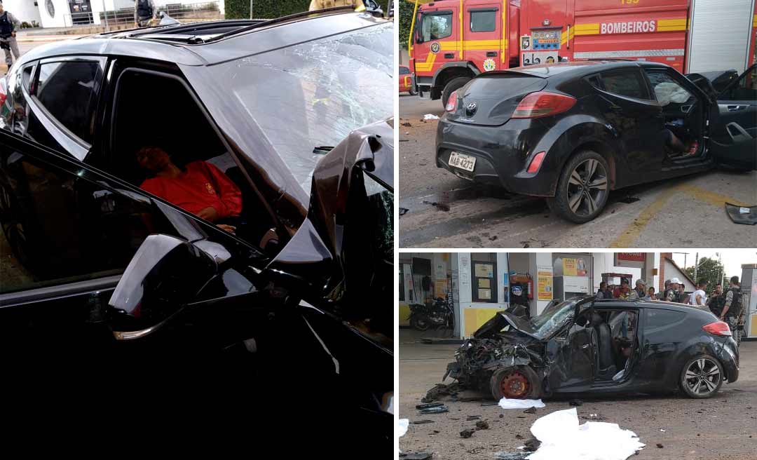 Após roubarem carro, assaltantes se envolvem em grave acidente em Rio Branco; um morreu e outro foi internado em estado grave