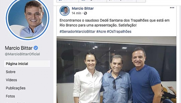 Bittar “mata” o Dedé Santana dos Trapalhões em postagem no facebook