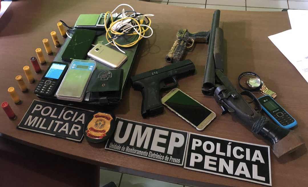 Operação integrada apreende drogas, armas e foragidos da justiça, em Senador Guiomard