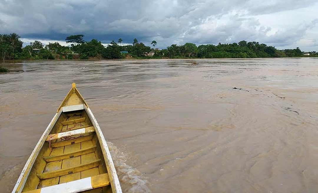 Em Sena, Rio Iaco tem elevação de 5 metros e se aproxima do alerta