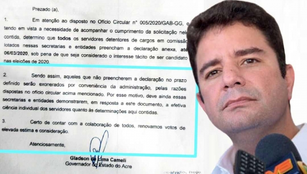 Gladson vai exonerar comissionado que não preencher declaração informando que não será candidato