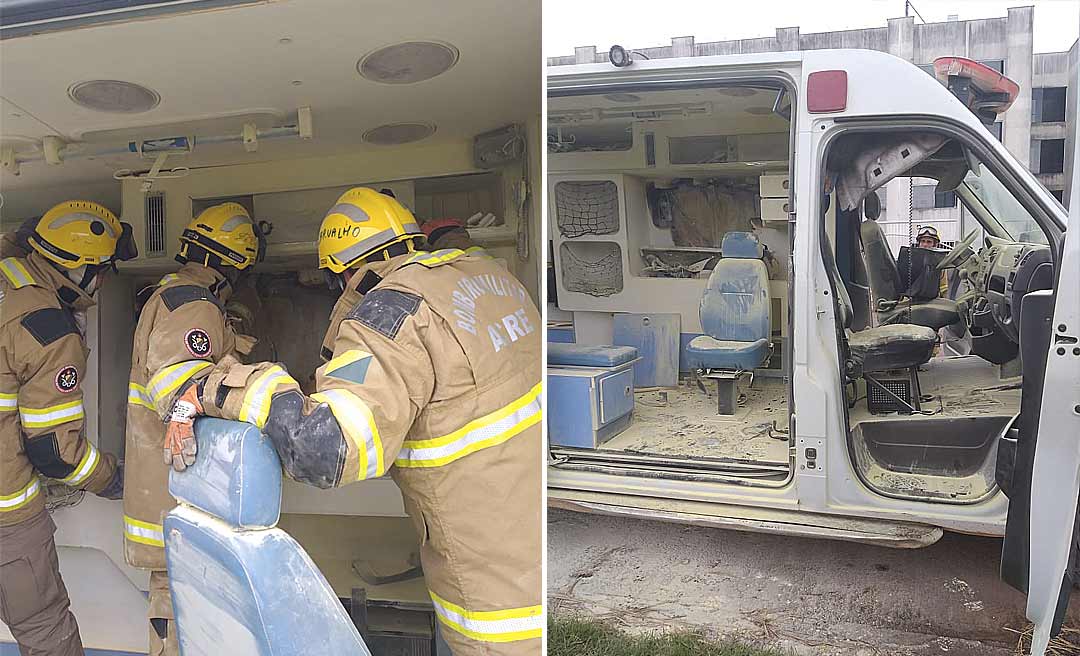 Bombeiros apagam fogo em viatura da Fundhacre e evitam perda total