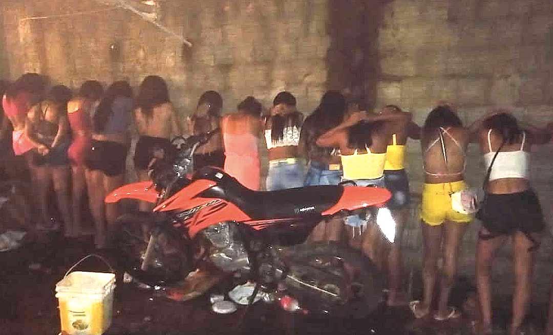 PM do Acre acaba com festa com mais de 70 pessoas regada a droga e álcool em Rio Branco