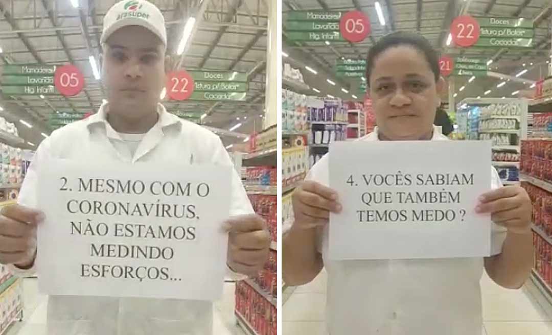 Colaboradores do Araújo fazem campanha de conscientização sobre os riscos do coronavírus