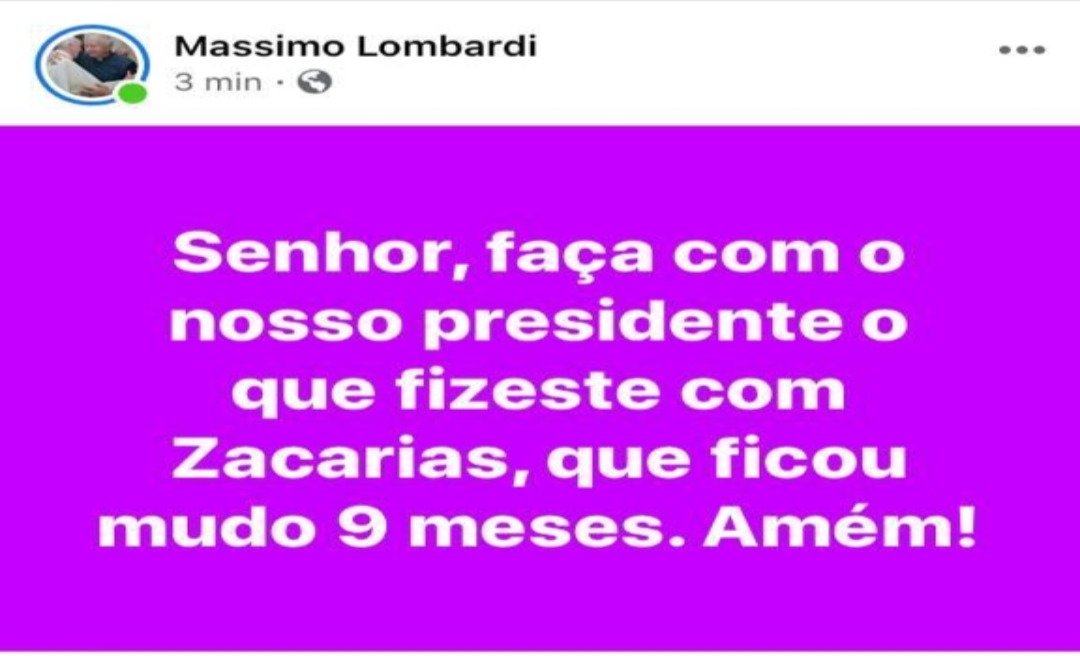 Padre do Acre pede a Deus por Bolsonaro: "Senhor, faça com o nosso presidente o que fizeste com Zacarias, que ficou mudo"