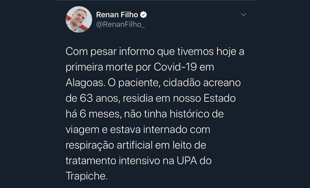 Acreano de 63 anos morre vítima do coronavírus em Alagoas