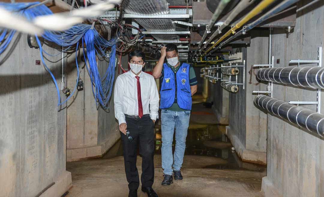 Jenilson Leite visita instalações do Into que vai receber pacientes do Covid-19 e parabeniza equipes da Seinfra e Sesacre