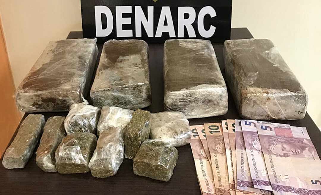 Denarc da Polícia Civil apreende mais de 2kg de maconha e prende mula do tráfico