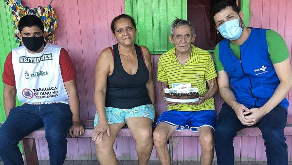 No Acre, idoso de 101 anos é curado de Covid-19 e celebra recuperação com bolo