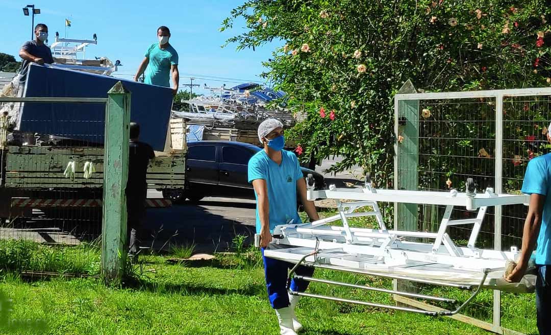 Hospital de Campanha de Cruzeiro do Sul começa a receber equipamentos para a inauguração