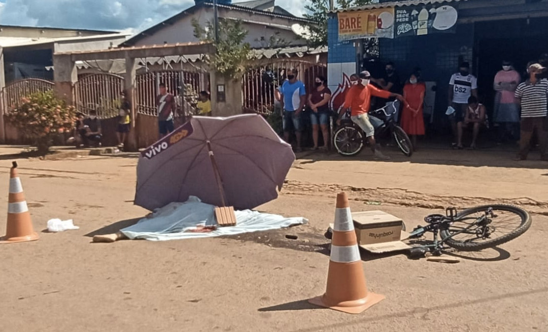 Jovem que entregava marmita em bicicleta tem cabeça esmagada por caminhão no Bujari