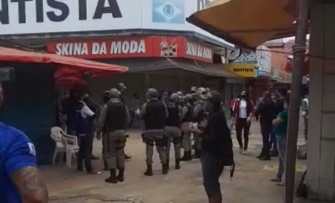 Policiamento é reforçado no Calçadão da Benjamin Constant dois dias após fechamento de lojas e confusão