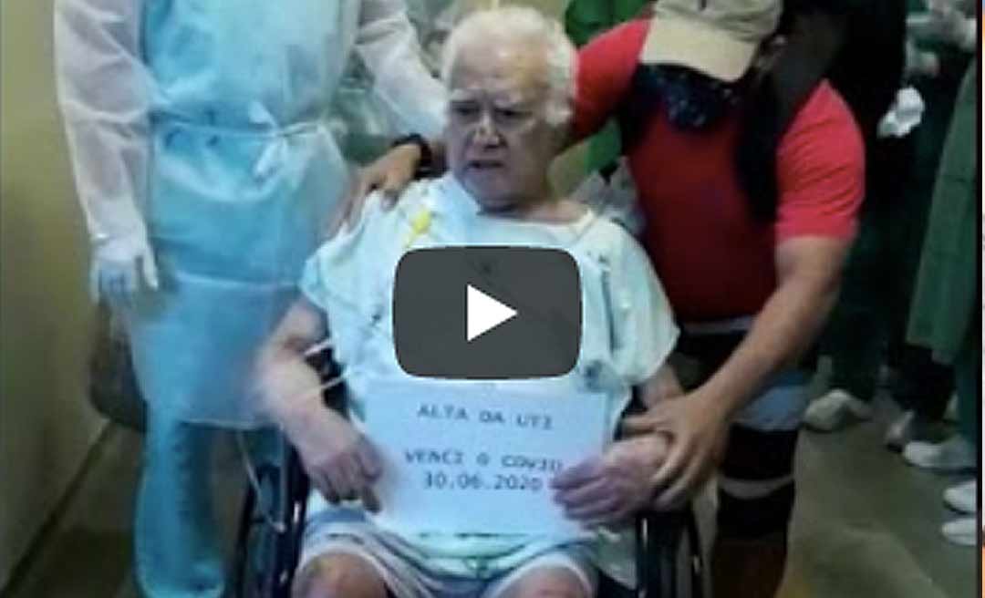 Idoso de 100 anos tem alta da UTI Covid-19 após passar 24 dias internado no Hospital do Juruá. Veja o vídeo