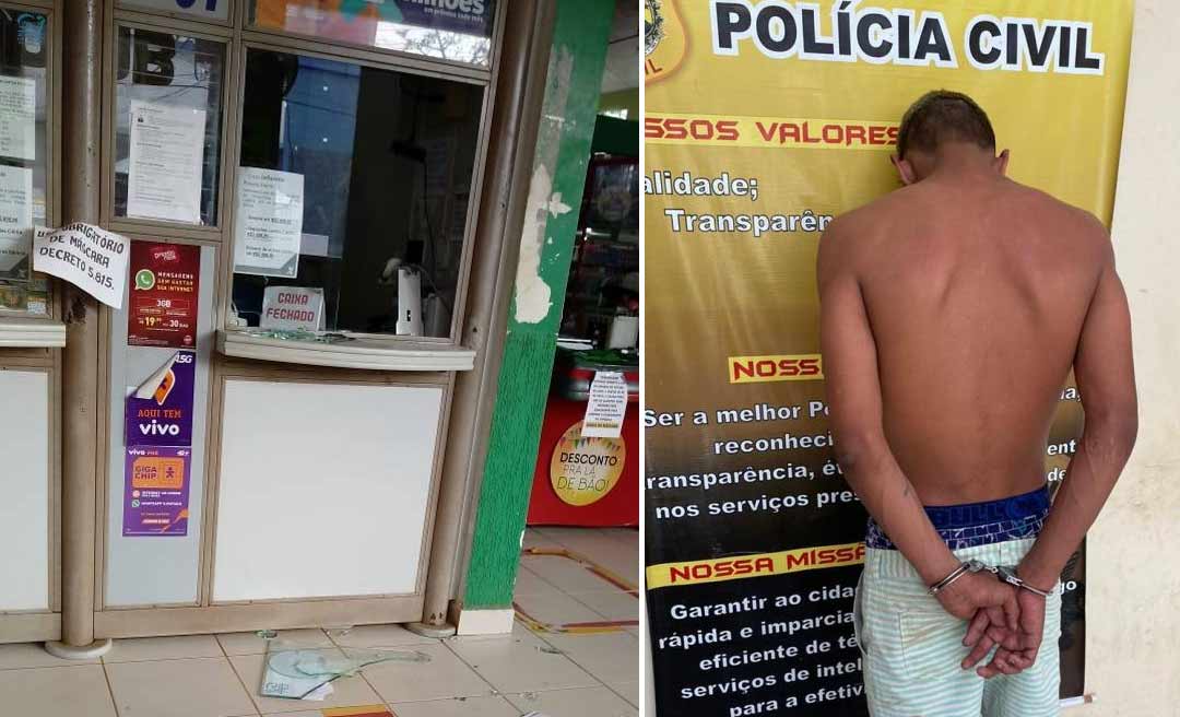 Bandidos arrombam lotérica vizinha a delegacia e levam R$ 10 mil; polícia investiga