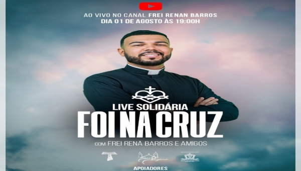 Frei Renã Barros realiza Live Solidária neste sábado, 1⁰ de agosto