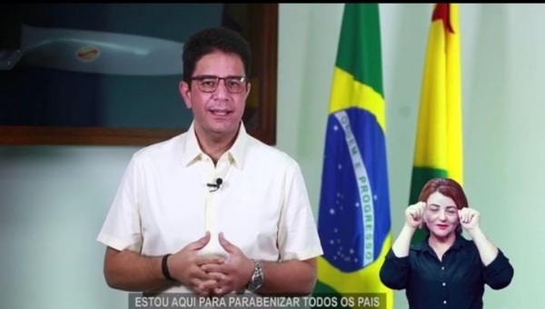 Em mensagem do Dia dos Pais, Gladson cita o pai, Eládio Cameli, e fala em "respeito aos pais acreanos"