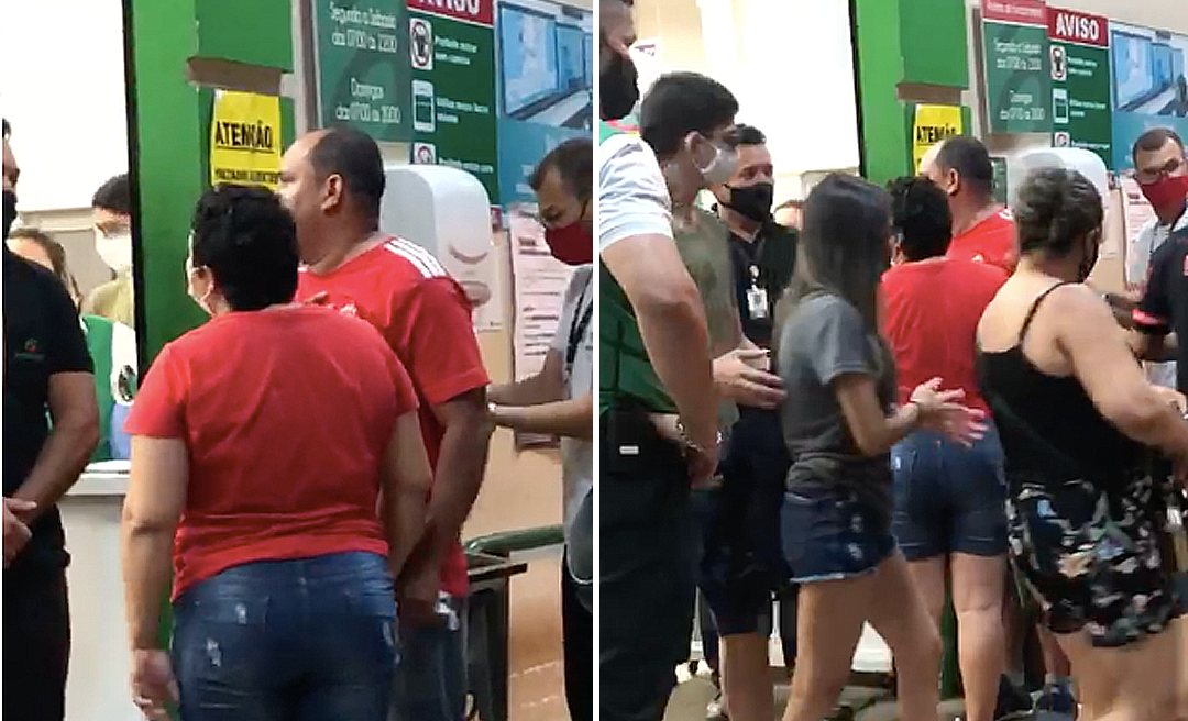 Casal tenta entrar sem máscara em supermercado, discute com funcionário e o chama de "incompetente"; "Vai estudar", diz mulher