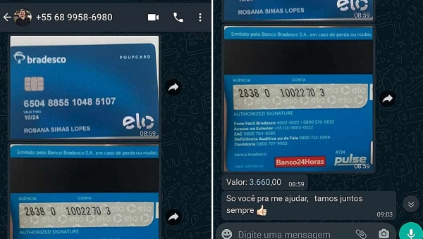 Golpista usa foto de Roberto Duarte em perfil falso no WhatsApp para pedir dinheiro