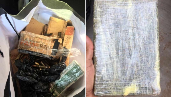 PM intercepta carregamento com munições e 93 kg de skunk em Feijó