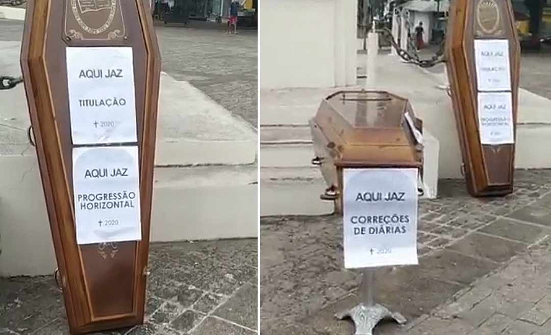 Militares colocam caixões em frente ao Palácio Rio Branco