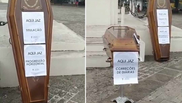 Militares colocam caixões em frente ao Palácio Rio Branco