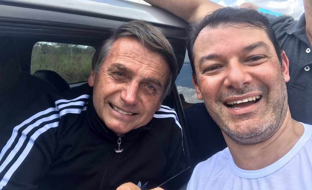 Roberto Duarte grava vídeo eleitoral com o presidente Jair Bolsonaro em Brasília