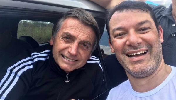 Roberto Duarte grava vídeo eleitoral com o presidente Jair Bolsonaro em Brasília