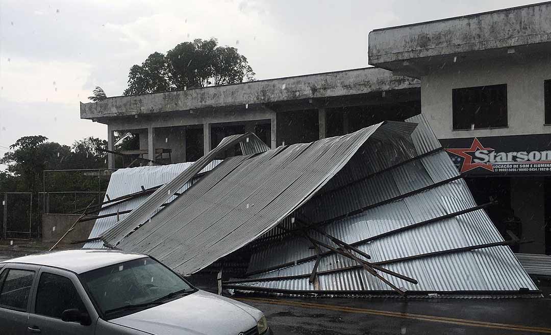 Forte temporal atinge Cruzeiro do Sul e causa prejuízos na cidade