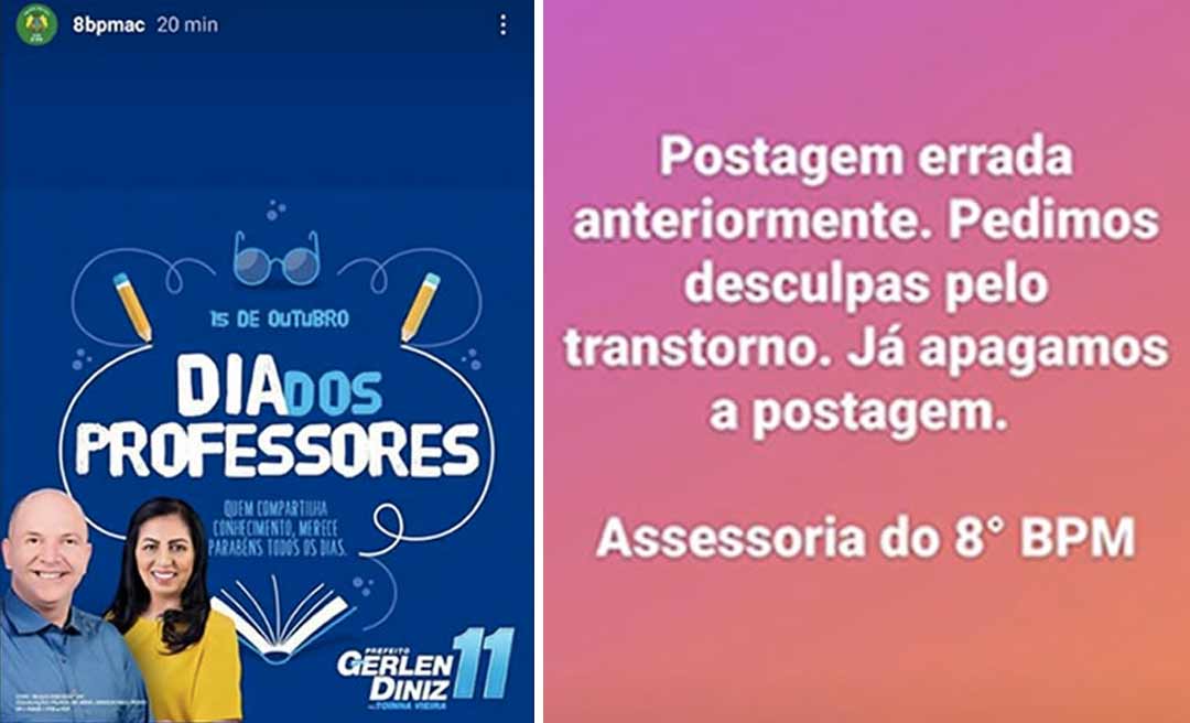 Instagram da Polícia Militar de Sena Madureira faz campanha para Gehlen Diniz e Toinha Vieira