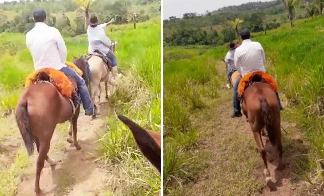 Deputado federal Jesus Sérgio anda a cavalo para visitar comunidade rural de difícil acesso