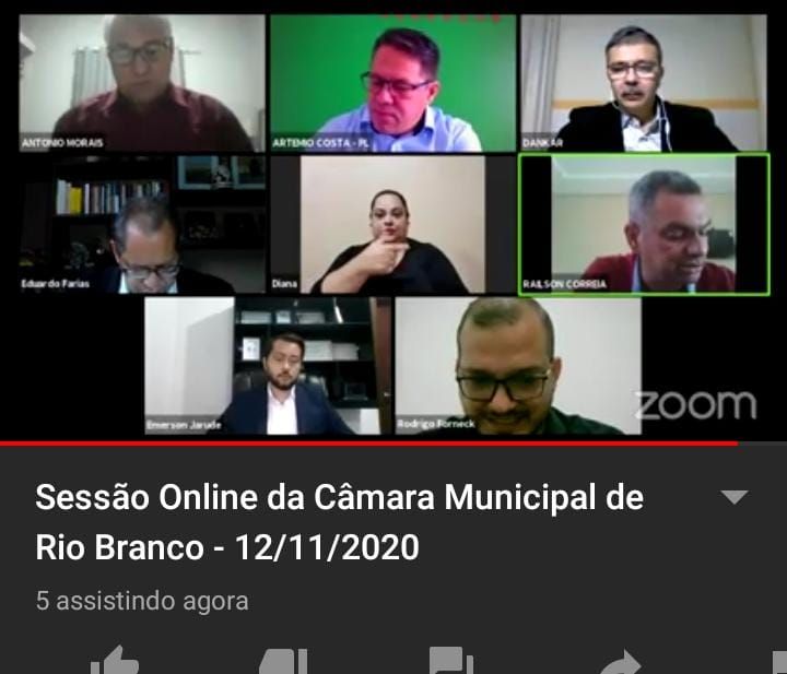 Sessão da Câmara de Rio Branco inicia com apenas sete dos 17 vereadores 